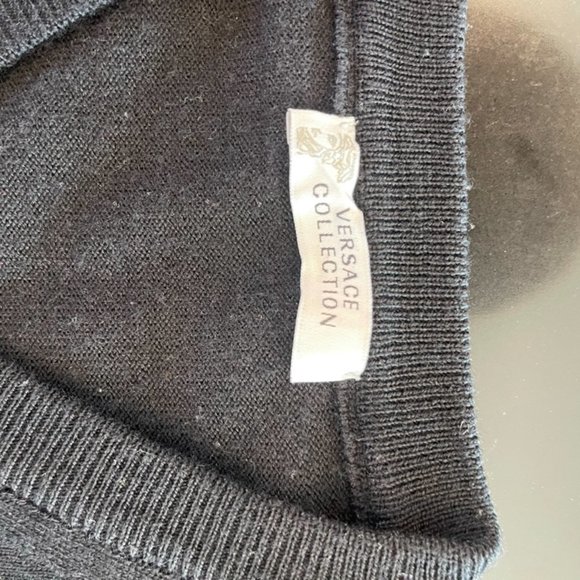 Versace Collection V Neck Wool Sweater in Mens M - Picture 3 of 4